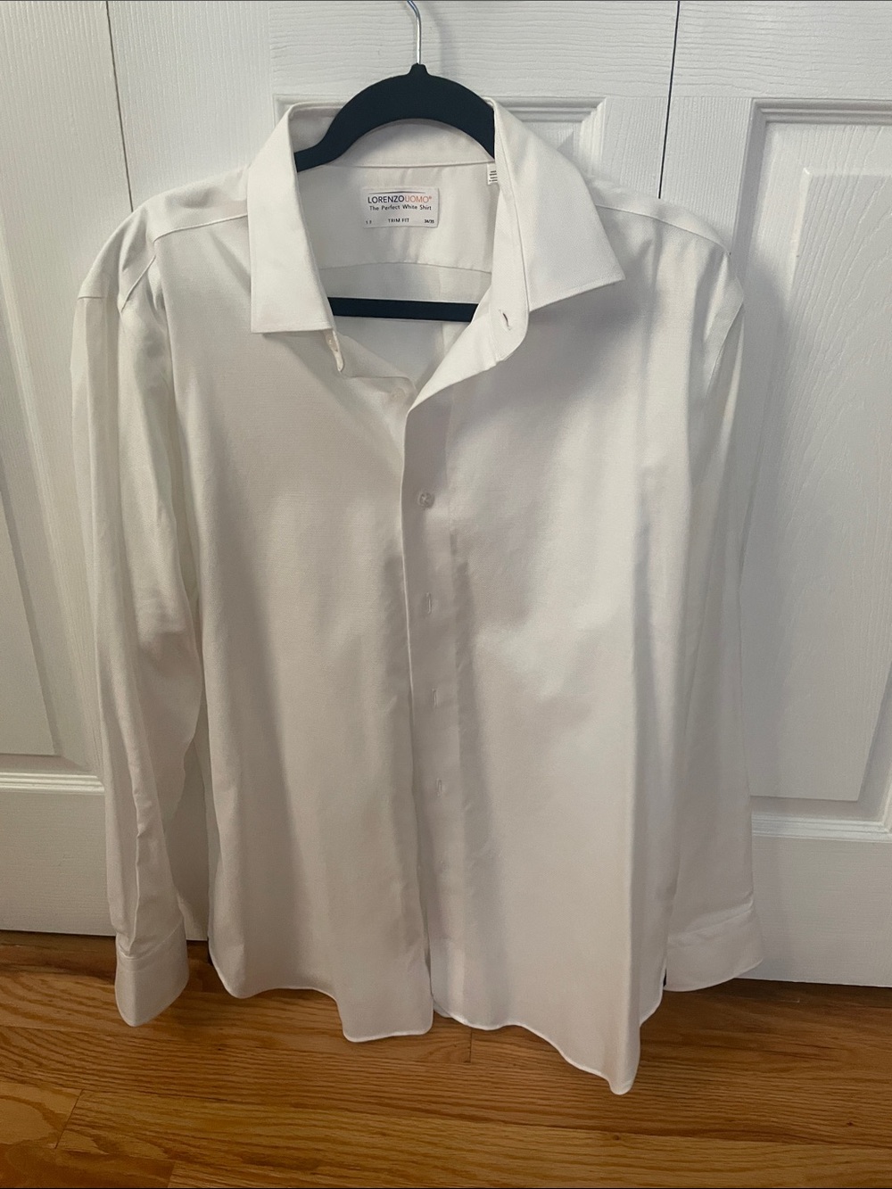 Lorenzo Uomo White Long-Sleeve Dress Shirt - Classic Point Collar